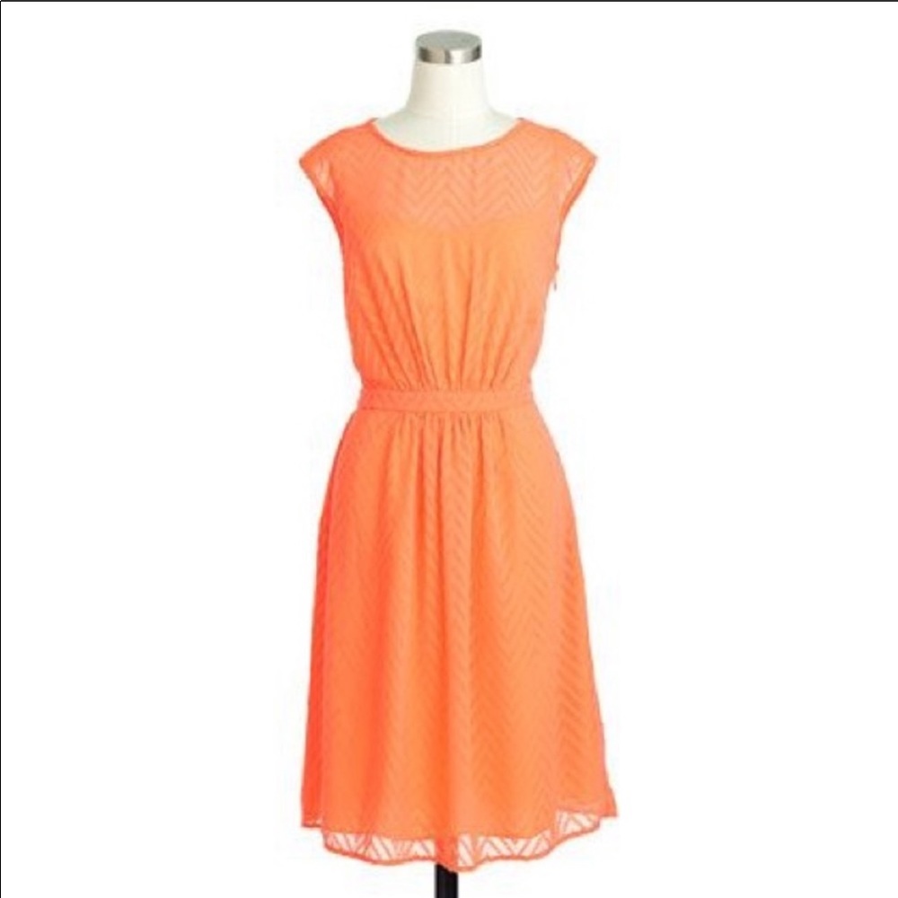 J.Crew Sleeveless Chiffon Zig Zag Dress